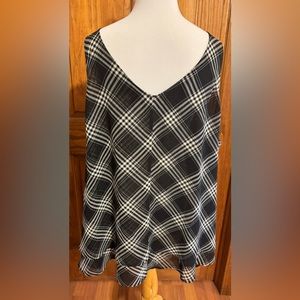 Size 24 Lane Bryant sleeveless top. Plaid design with Black and White. Pre-Owned